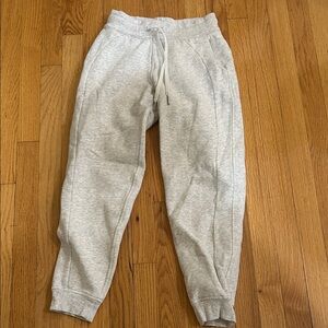 Women’s gray lululemon sweatpants with drawstring